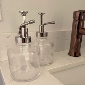 Set of 2 oil can soap dispensers